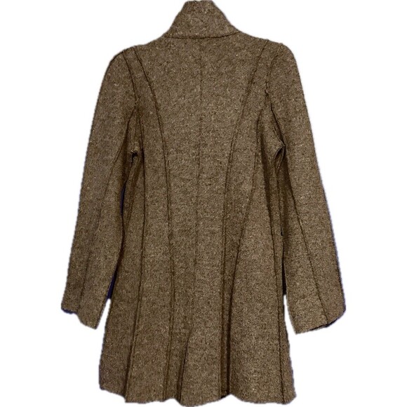 Dick & Jayne Los Angeles Long Wool Coat Jacket Sz Small Brown Lagenlook - Picture 2 of 6